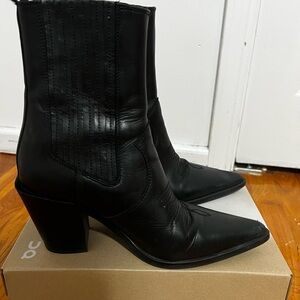 Zara Black Western Boots - REAL LEATHER !!!